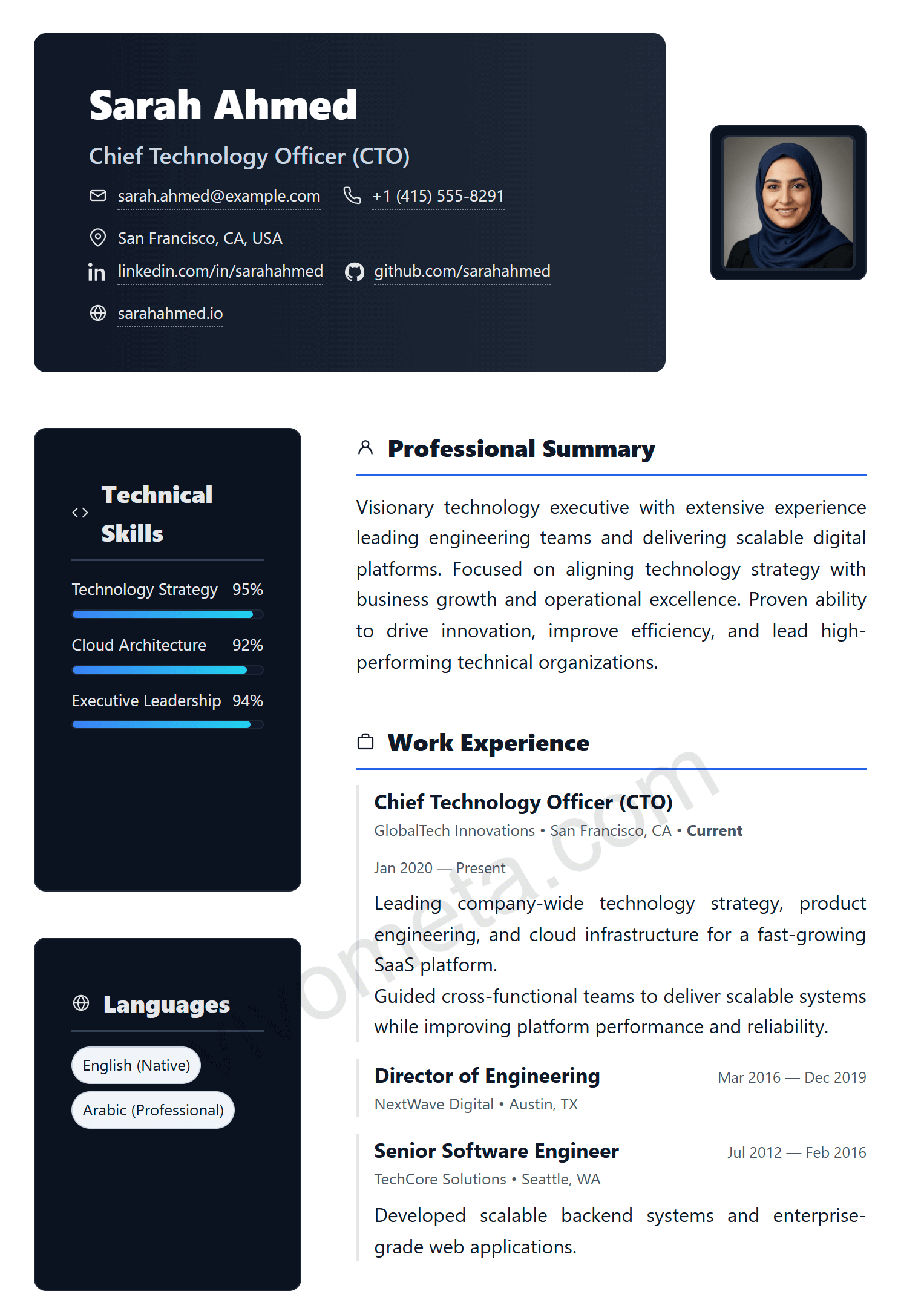 Executive Edge Pro – Resume resume template preview