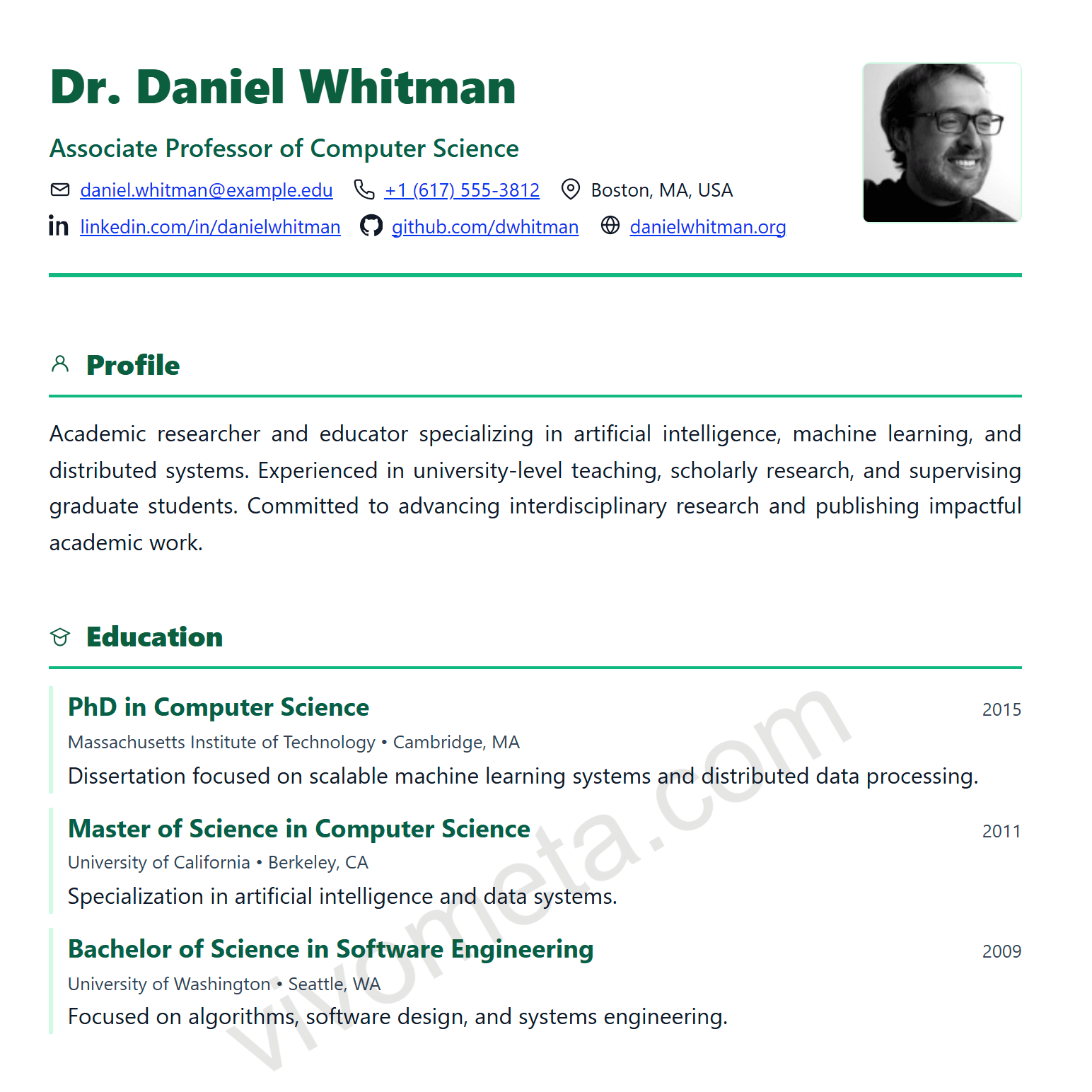 Academic CV Classic